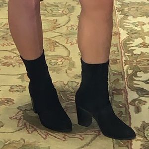 Black Suede sock booties